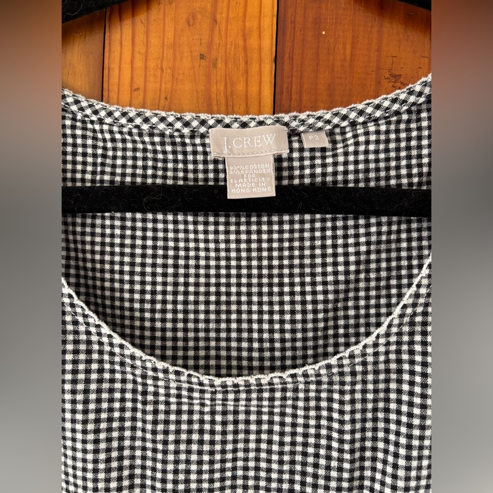 J.Crew Black and White Gingham Mini Dress size P2 - Picture 3 of 4